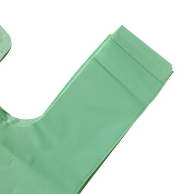 China 100% Compostable Biodegradable Strong Garbage Bag Roll Load Capacity Vest Bag Die Cut Handle T-Shirt Bag for sale