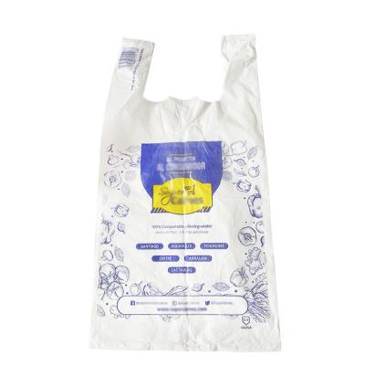 China 100% Biodegradable Garbage Compostable Single Bag Roll Biodegradable Transparent Color Vest Bag Water Proof Eco-friendly for sale