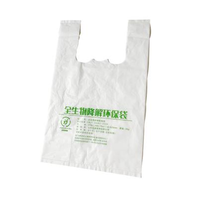 China 2021 BIODEGRADABLE cornstarch T-shirt plastic bags carry custom eco-friendly HDPE/LDPE bioplastic shopping bags for sale