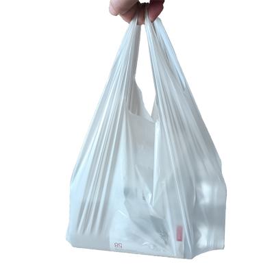 China Recyclable Customized Recyclable Supermarket T-shirt Bag Plastic Bag Vest Biodegradable Shopping Bag for sale