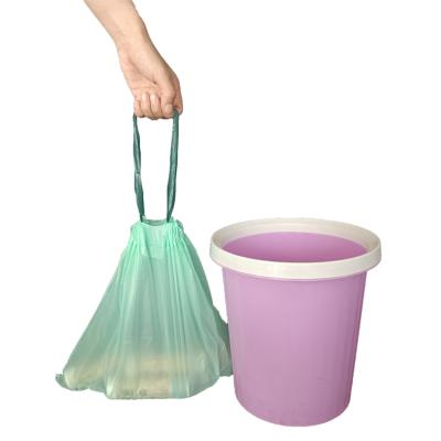 China 100% Compostable Biodegradable Environmental Drawstring Waste Bag Garbage Roll Bin Liners Invest Bag Shop Using T-shirt Bag for sale