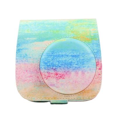 China Mini Camera Case 8/9 Watercolor Caiul Effects Instax Watercolor Protector Fujifilm Leather Camera Case for sale