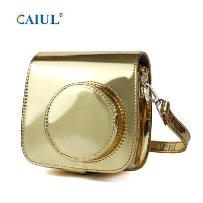 China New High Grade PU Release Golden Mirror Camera Pocket Protective Case For Fujifilm Instax Mini 8/9 Flash Camera for sale