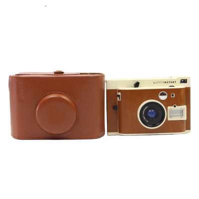 China Retro Classic Brown Leather PU Shoulder Camera Bag For LOMO Camera for sale