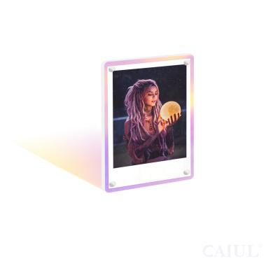 China Fashionable Caiul Mini Acrylic Frame Iridescent Instax Mini Film Fridge Magnetic Picture Photo Frame for sale