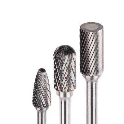 China Songqi E/F Pattern Durable Tungsten Carbide Rotary Burrs With Double Single Slot For End Cutting for sale