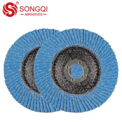 China T27/T29 Abrasive Mixed Cloth Flexible Flap Wheel For Polishing Stainless Steel 115*22.3 for sale