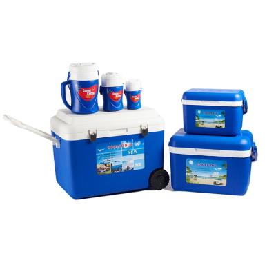 China 0.4L 1L 2.2L 8L 20L 50L Waterproof Picnic Use Storage Plastic Ice Cooler Outdoor Camping Box Set With Wheels for sale