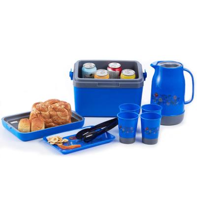 China 8pcs/set Sustainable Plastic Food Carrier With Thermal Cups Plastic Food Storage Container Set for sale