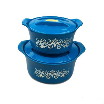 China Hot and Cold Container 1.5L 1.0L 2PCS/Set Food Heatable Food Bowl Metal Kitchen Tableware for sale