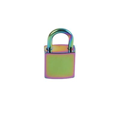 China Fashion Padlock Tiny Rainbow Color Square Padlock Luggage Bag Jewelry Box Lock for sale