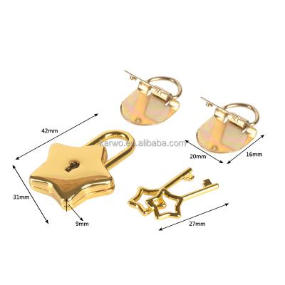 China Wholesale Wedding Gift Metal Star Shape Lock with Key and Latch Clip for sale