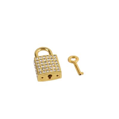 China Karwo Vintage Rectangle Shaped Square Padlock Lock With Key For Suitcase 21*33mm for sale