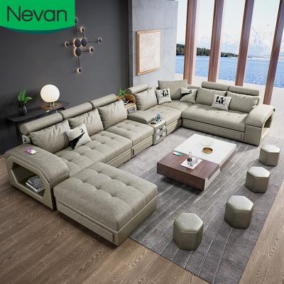 China Good Quality Modern Design Home Classic 7 Seater Latex Fabric Living Room Furniture Corner (Full Size) Sofa Set for sale