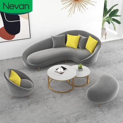 China Nordic Elegant Pink(Other)Adjustable Luxury Furniture Set And Gray Modern Living Room Velvet Sofa With Sponge for sale