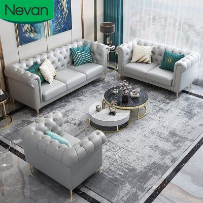 China Wholesale Italian Furniture Adjustable Comfortable Gray High End Living Room Designs Genuine Leather (Other) Metal Sofa for sale