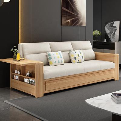 China Hot Sale Adjustable Modern Wooden Porcelain Amazon Living Room Furniture European (Size) Fabric Sofa Bed With Storage for sale