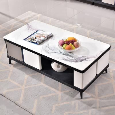 China Hot Selling Strong Strength Storage Bearing Cheap Modern Wooden Coffee Table With Drawers for sale