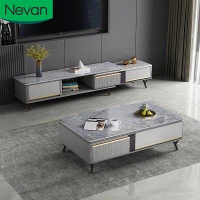 China 2021 Newest Luxury Modern High Gloss Rock Strong Low Beam Wood MDF Coffee Table Living Room for sale