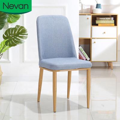 China Heavy Duty Nordic Modern Dining And Living Room Restaurant Dining Fabric Chair With Metal Leg for sale