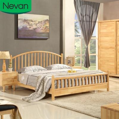 China Solid wood frame 2020 home use modern stylish vintage bedroom furniture set Japanese style wood frame bed for adult for sale