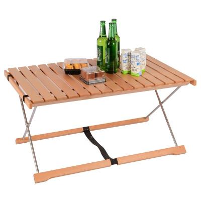 China Portable Folding Picnic Outdoor Luxury BBQ Cylinder Desk Camping Wood Table for sale