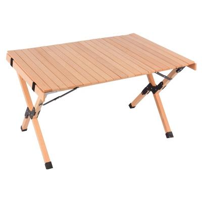 China Portable Folding Picnic Outdoor Luxury BBQ Cylinder Desk Camping Wood Table for sale