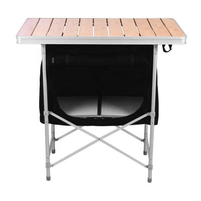 China Lightweigt Portable Outdoor Kitchen Furniture Camping Home Kitchen With Bamboo Top Board for sale