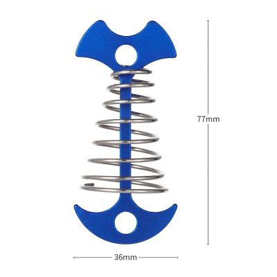 China Floor Adjustable Fishbone Shaped Spring Nails Pegs For Camping Tents Fix Plank Deck Spring Fishbone Nail for sale