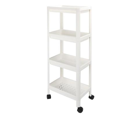 China Purpose 4 Tier Bathroom Utility Cart Multi Rack Organization Storage Rack Trolley For Kitchen Office Bathroom for sale