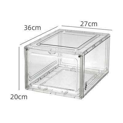 China Sustainable Shoe Storage Box, Clear Plastic Stackable Shoe Organizer for Closet, Space Saving Collapsible Shoe Sneaker Containers Bins Racks for sale