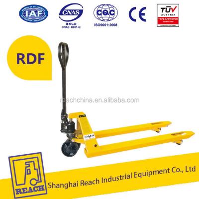 China Industry Used Manual Load Capacity 1.8m Hand Pallet Truck Forklift 180mm for sale