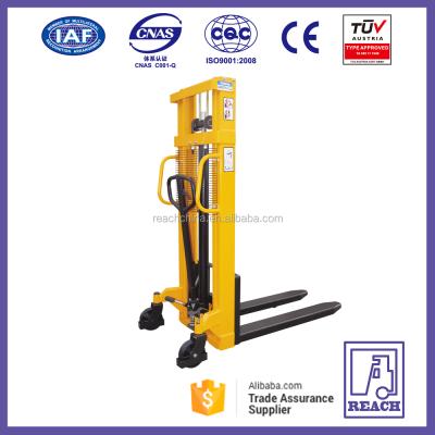 China Material Handling Tools 1 Ton Manual Forklift Manual Pallet Stacker Price 147*40mm for sale