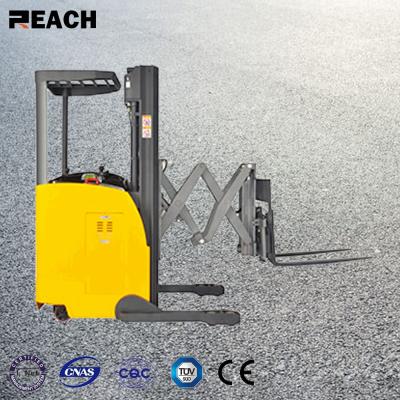 China 1600kg Double Scissor Fork Narrow Aisle Truck Electric Reach Truck 1600kg for sale