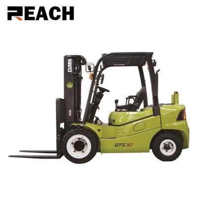 China Hotels Clark GTS30D Diesel Forklift Price 3ton 3195mm Diesel Forklifts For Sale for sale