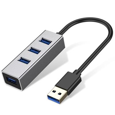 China Aluminum Alloy Factory Price USB 2.0 Hi-Speed ​​4 USB Hub Splitter Left Hub for iMacs, MacBooks, Laptops for sale