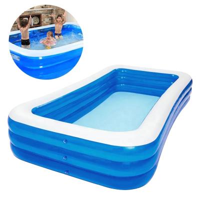 China Factory direct sale 130cm transparent 3-layer children's inflatable equipment swimming pool for sale