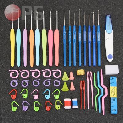 China Household Basics One Set 52Pcs 16 Sizes Crocheting Hooks Knitting Tool Kit for sale