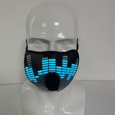 China Fashion Led Wire Mask Customizable EL Music Festival Mask Bar Atmosphere Voice Activated Luminous Props for sale