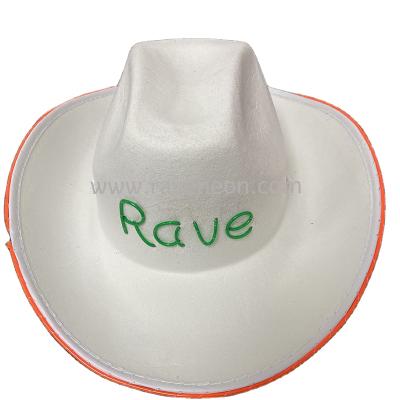 China 2021 New Image Praise Party Logo Customized Luminous Cowboy Hat Carnival LED Hat for sale