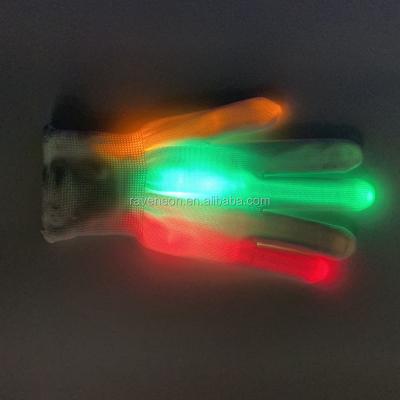 China Glow in the Dark LED LIGHT UP GLOVES Multi Colors LED Praise Party Light Finger Lighting Gloves Flashing for sale