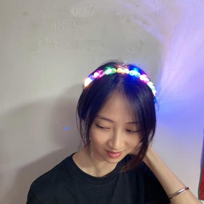 China Glowing in Dark Bright Bow Pearl Lace Band New Retro Rave Style Girl's Accessories Fairy Hot Princess Headdress for sale