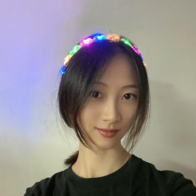 China Glow in the Dark Fairy Hair Accessories Headdress Pearl Christmas LED Luminous Headband High Quality Girls for sale