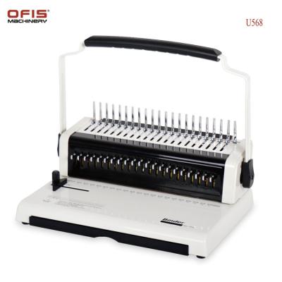 China U568 A4 Plastic Comb Hole Punching Manual Plastic Book Comb Binding Machine for sale