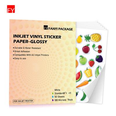 China Inkjet Waterproof Vinyl Roll A4 Waterproof Pet PVC Printable For Printer Sticker Paper for sale