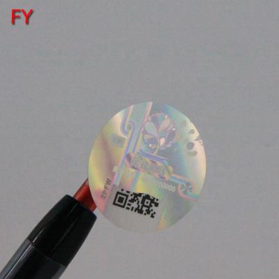 China Holographic Customizable Adhesive Hologram Barcode QR Code Sticker Roll Waterproof Changeable Label for sale