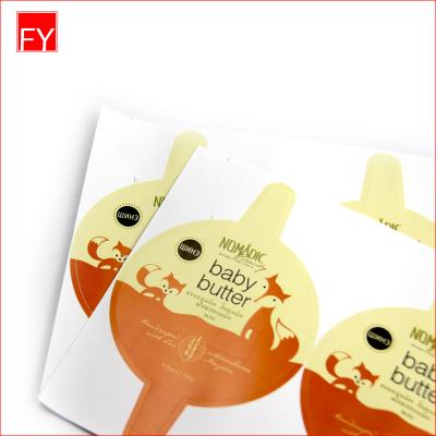 China Waterproof Personalized Die Cut PP Knock Off Bottle Cosmetics Bottle Label Sticker For Facial Cream/Body Lotion for sale