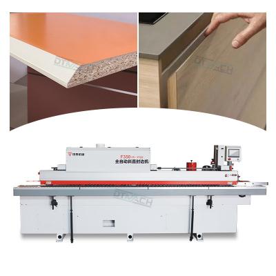 China DTMACHautomatic mdf pvc plywood edge banding machine 45 degree with pre milling trimmer for furniture cabinet door mdf for sale