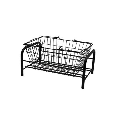 China Portable Factory High Quality industrial Iron Black Basket and Holder Universal Basket Stand for sale