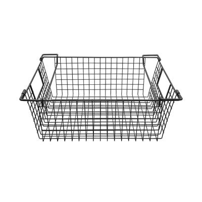 China Portable Hot Selling Fashionable Portable Picnic Fruit Food Metal Basket Wire Mesh Storage Baskets for sale